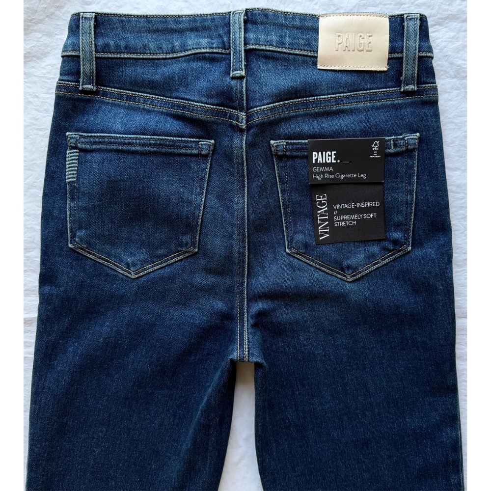 PAIGE NWT GEMMA HIGH RISE CIGARETTE LEG STRETCH SKETCHBOOK JEAN. SIZE 25 - Picture 10 of 14